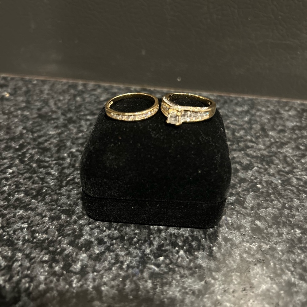 Kay Jewelers Gold and Silver Ring Set with Diamond Accent